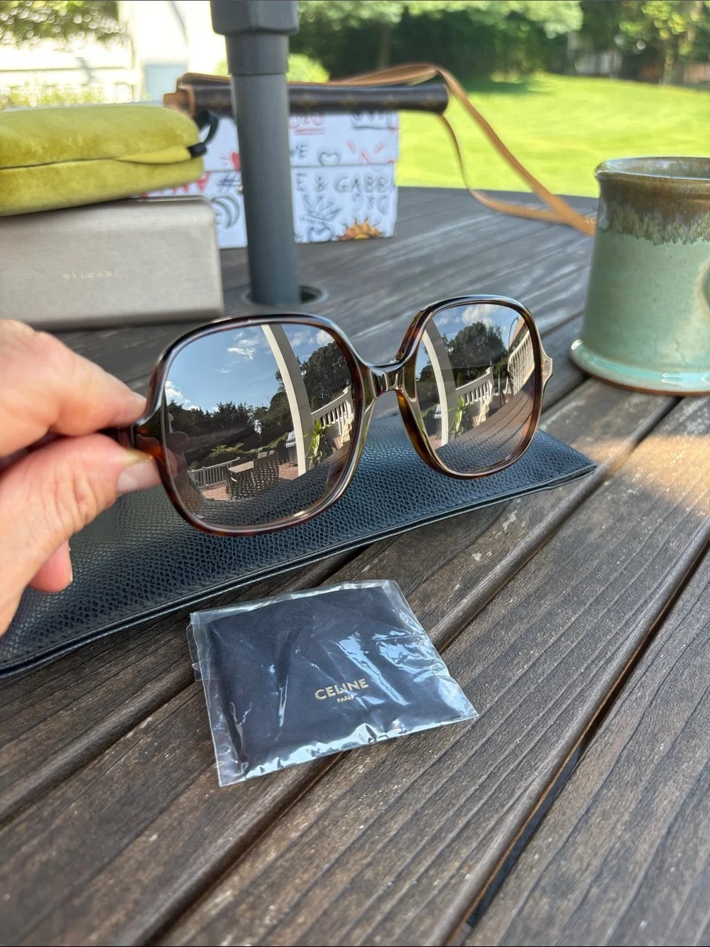 Celine Tortoiseshell Oversized Women’s Sunglasses with Brown Lenses